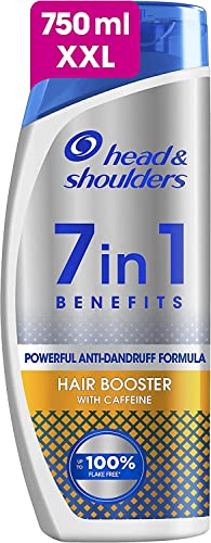 Head & Shoulders Shampoo Antiforfora Anticaduta Potenziato, 7 Benefici in 1 per Cute e Capelli, 750ml Confezione Grande, con Caffeina, Fino a 72 Ore di Protezione, Idea regalo uomo
