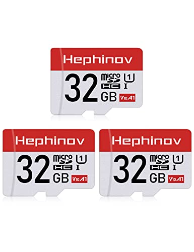 Hephinov 32G Scheda Micro SD Set da 3 fino a 90MB s(R), scheda di memoria microSDHC con A1, V10, U1, C10, Full HD Memory Card per smartphone, switch, tablet, action camera, drone e notebook