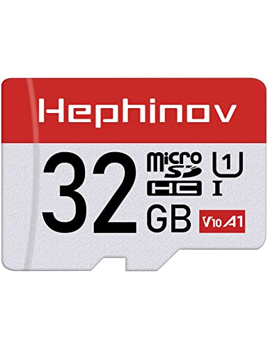 Hephinov Scheda Micro SD 32GB fino a 90 MB sec(R), Scheda di Memoria microSDHC con Adattatore SD, A1, U1, C10, V10, Full HD, Micro SD Card per Telefono, Videocamera, Switch, Gopro, Tablet