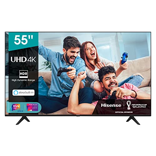 Hisense 55AE7000F - Smart TV LED Ultra HD 4K, HDR 10+, Dolby DTS, con Alexa integrata, Tuner DVB-T2 S2 HEVC Main10, Nero, 55  139 cm [Esclusiva Amazon - 2020]
