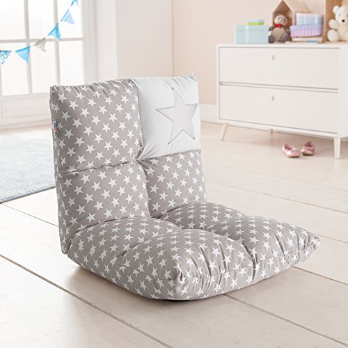 howa 2 in 1 poltrona + divano per bambini – schienale regolabile in 6 posizioni - grigio 8602