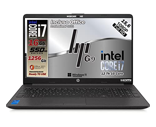 HP 250 G9, Pc portatile notebook, Intel Core i7 12Th 10 Core Ram 16...