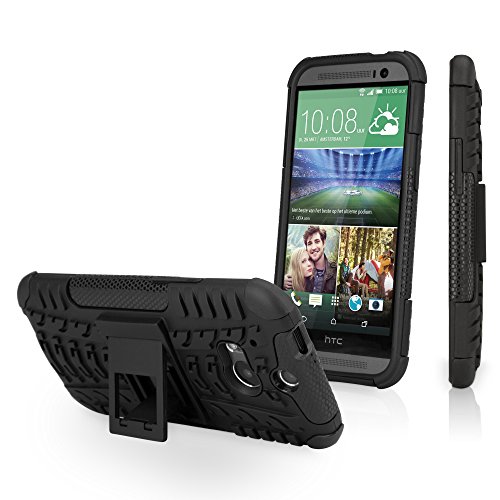 HTC One (M8 2014) custodia, Boxwave [Resolute case] Tough Armor custodia con triplo strato di protezione per HTC One (M8 2014) – Pitch nero