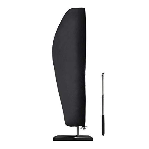 Hyindoor 280cm Tessuto Oxford 420D con copertura per ombrellone con cerniera lampo, ombrellone da giardino impermeabile, UV e antivento（Misura 9-13 pollici）