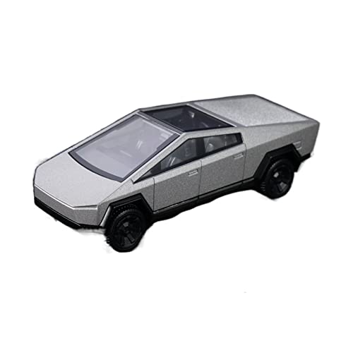HYSG Modello in Scala per Tesla Cybertruck Pickup in Lega Modello Diecast in Metallo Giocattolo Fuoristrada Modello di Auto 1 64 (Color : Slivery with Box)