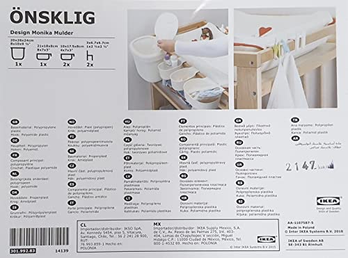 Ikea Önsklig Contenitore per Fasciatoio, Plastica, Bianco, 27x25x2...