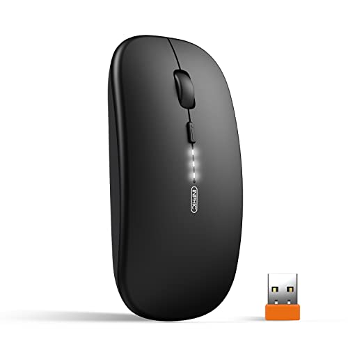 INPHIC Mouse wireless ricaricabile, ultra sottile 2.4G silenzioso m...