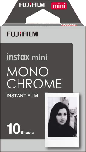 instax mini pellicola istantanea Monocromatica, confezione da 10 scatti, adatta a tutte le mini fotocamere e stampanti instax
