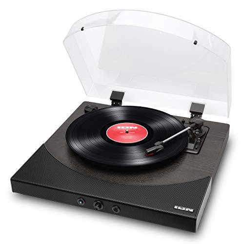 ION Audio Premier LP Black - Giradischi Vinili con Soundbar Bluetooth, Uscite RCA, Presa Cuffie, Conversione USB e Velocità 33,45 e 78 giri, Nero
