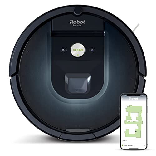 Irobot Roomba 981 Robot Aspirapolvere Wifi, Power-Lifting, 2 Spazzole In Gomma Multi-Superficie, Tecnologia Dirt Detect, Programmabile Con App, Blu Notte, ‎35.1 x 35.1 x 9.2 cm; 4 Kg