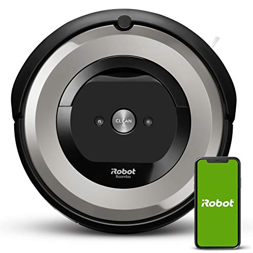iRobot Roomba e5154 Robot Aspirapolvere, Sistema ad Alte Prestazioni con Dirt Detect e Spazzole Tangle-Free, per Pavimenti e Tappeti, Adatto per I Peli Degli Animali Domestici, Wi-Fi, 10.23 W, Argento