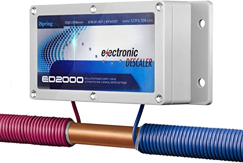 iSpring ED2000 Anticalcare Decalcificatore Magnetico Elettronico per Tubazioni, Riduce il Calcare Previene l accumulo di Depositi, Diverso da un Addolcitore d acqua