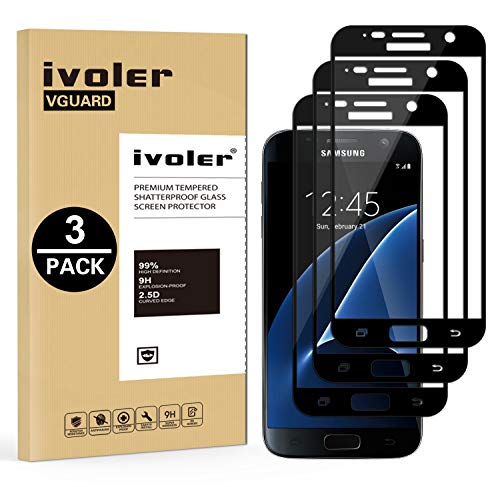 iVoler [3 Pack] Pellicola Vetro Temperato Compatibile con Samsung Galaxy S7, [Copertura Completa] Pellicola Protettiva Protezione per Schermo per Samsung Galaxy S7