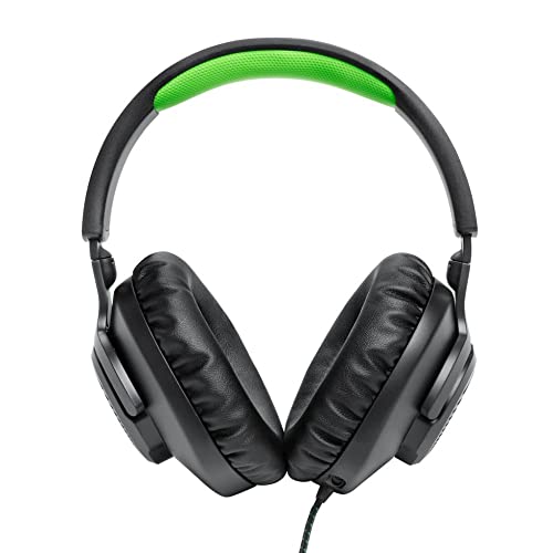 JBL Quantum 100X Cuffie Gaming Over-Ear con Filo, Headset da gioco con Microfono Boom Direzionale Rimovibile, Realizzato per Xbox, Compatibilità Multipiattaforma e Altre Console, Nero e Verde