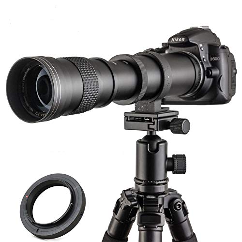 JINTU 420-800mm f 8,3 HD Teleobiettivo Ingrandisci lente Obiettivi della fotocamera Compatibile con Nikon D90 D80 D780 D800 D850 D5600 D5500 D5300 D5200 D5100 D3100 D3200 D3400 D7500 D7100 D7200 D300