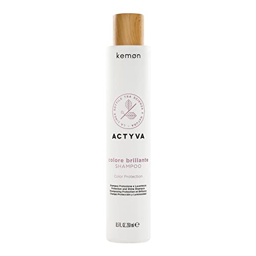Kemon - Actyva Colore Brillante Shampoo, Azione Emolliente e Rivitalizzante per Capelli Colorati, con Frutti Rossi, Filtro UV - 250 ml