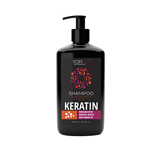 Keratin Shampoo Senza Sale Con Minerali del Mar Morto & Olio di Argan Protegge e Ripara i Capelli Danneggiati o Secchi