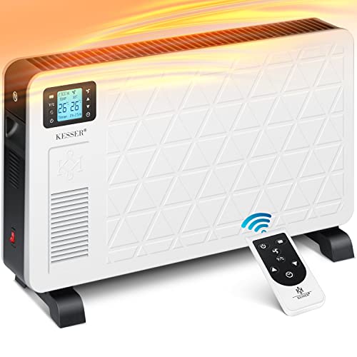 KESSER Convettore Premium 3 potenti livelli di riscaldamento, con telecomando, termostato integrato, riscaldamento elettrico, display LCD, timer portatile, risparmio energetico