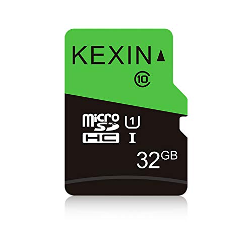 KEXIN 32GB Scheda Micro SD, Schede di Memoria MicroSDHC Classe 10, C10, U1, UHS-I 32 Giga SD Scheda Memory Card TF Card Micor SD Card 32 GB per Telefono, Tablet, Gopro, Videocamera (32gb, Nero Verde)