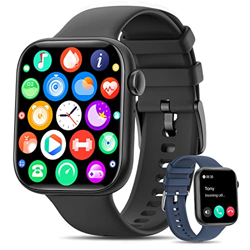 KIQULOV 2022 Smartwatch Uomo Chiamate Bluetooth, 1.8  Orologio Smartwatch con 120+ modalità Sport, Monitoraggio Frequenza Cardiaca, SpO2, Sonno, Smartwatch Donna e Uomo per Android iOS