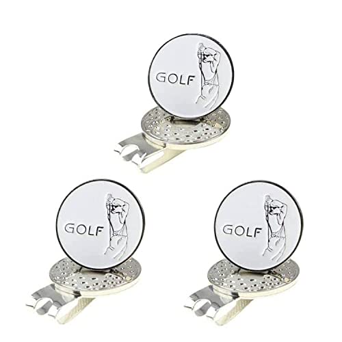 KOFULL Marcatori per palline golf Accessori per il campo da Golf 3 pezzi, colore: Argento