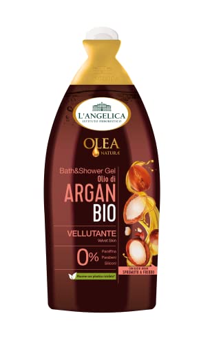 L Angelica, Bagnodoccia Vellutante Olio Bio di Argan, Bagnoschiuma, Effetto Vellutante, Senza Parabeni, Confezione da 500 ml