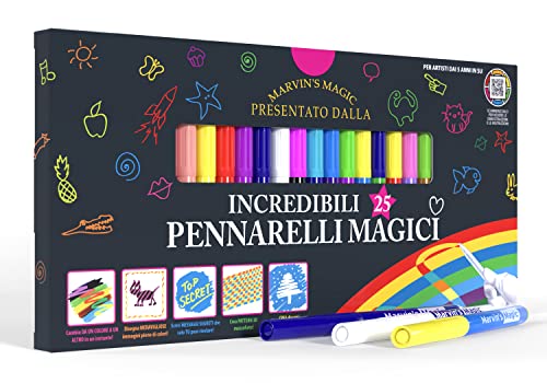 La Magia di Marvin - 25 incredibili Penne magiche - Ottimo Come Regalo - Set Magico per Bambini + Penne per Arti e Mestieri