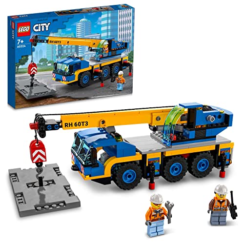LEGO 60324 City Great Vehicles Gru Mobile, Camion Giocattolo per Bambini e Bambine dai 7 Anni in su, Veicoli da Cantiere, Giochi Creativi, Idee Regalo