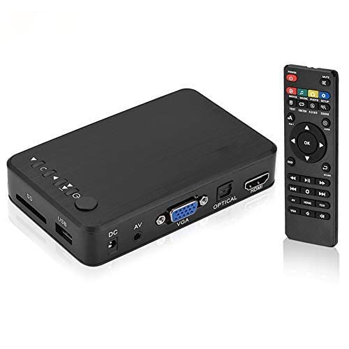 Lettore Multimediale, HDMI 1080P Audio e Video HD con Telecomando IR 110 V-240 V, Riproduzione di Film Musica Foto File Direttamente sulla TV(Unione Europea)