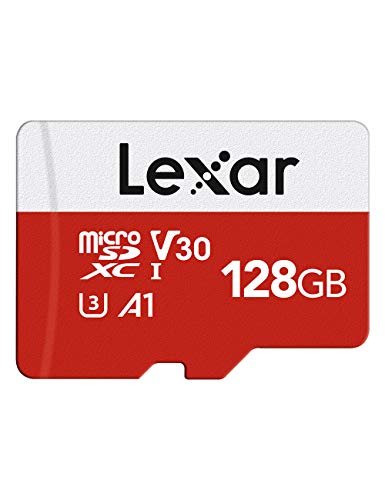 Lexar Micro SD 128 GB, Scheda Micro SD fino a 100 MB sec(R), Scheda di Memoria microSDXC con Adattatore SD, A1, U3, C10, V30, Micro SD Card