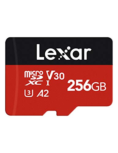 Lexar Micro SD 256 GB, Scheda Micro SD fino a 160 90 MB s(R W), Scheda di Memoria microSDXC con Adattatore SD, A2, U3, C10, V30, Micro SD Card