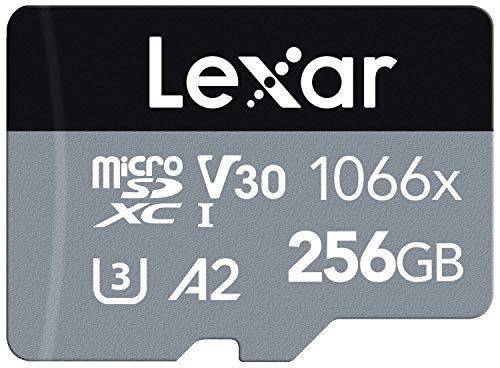 Lexar Professional 1066x Micro SD 256 GB, Scheda microSDXC UHSI Serie SILVER, Adattatore SD Incluso, Lettura Fino a 160MB s, per Action Cam, Drone, Smartphone e Tablet (LMS1066256GBNAAG)