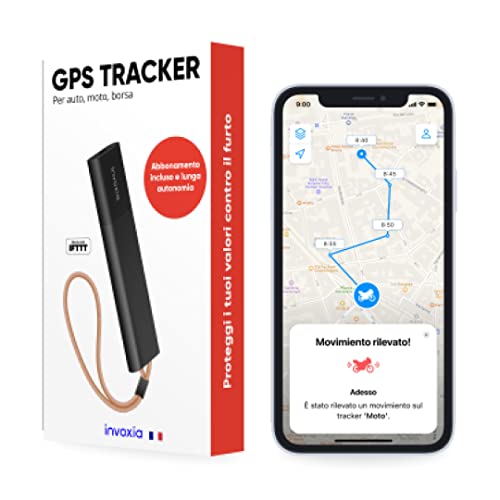 Localizzatore GPS Invoxia senza scheda SIM - Avviso antifurto in tempo reale e lunga autonomia - Abbonamento incluso - Localizzazione auto, moto, scooter, borse, bambini, anziani, oggetti di valore