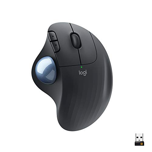 Logitech Ergo M575 Mouse Trackball Wireless - Facile Controllo Con Il Pollice, Tracciamento Fluido, Per Windows, Pc E Mac, Con Bluetooth E Usb, Nero, ‎10 x 4.8 x 13.4 cm; 145 grammi