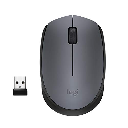 Logitech M170 Mouse Wireless, 2.4 GHz con Ricevitore Nano USB, Rilevamento Ottico, ‎Durata Batteria 12 Mesi, Mouse Ambidestro, PC Mac Laptop, Grigio