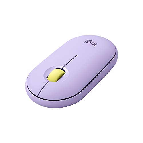 Logitech Pebble Mouse Wireless con Bluetooth o ricevitore 2,4 GHz, Silenzioso, Mouse Sottile con Clic Silenziosi Per Laptop, Notebook, iPad, PC e Mac - Viola