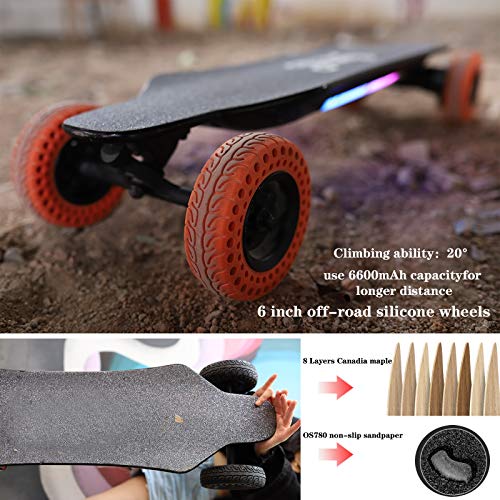 Longboard Skateboard Elettrico Con Remoto Wireless, Per Adulti Dopp...