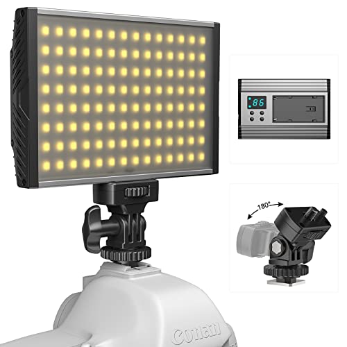 Luce Video LED 3200-5600K Dimmerabile con Batteria, Caricatore e Attacco per Fotocamera per Nikon, Canon, Pentax, Panasonic, Sony e altre fotocamere DSLR