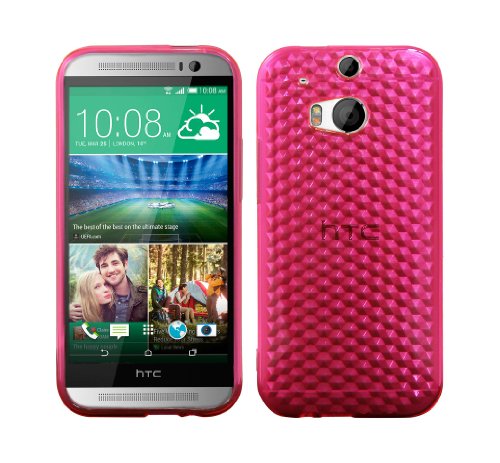 Luxburg Diamond Design Custodia Cover per HTC One M8 Colore Rosa Quarzo, in Silicone TPU