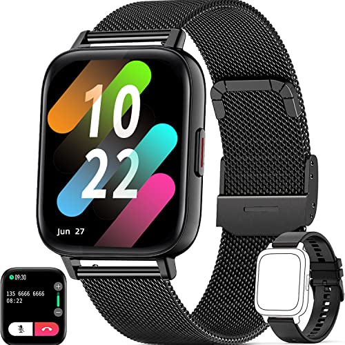 LYQOQYL Smartwatch Uomo 1,7   HD Orologio Tracker Fitness con Risposta Chiamate Cardiofrequenzimetro SpO2 Monitor Sonno Contapassi Notifiche Messaggi Cronometro Smart Watch Sportivo per Android iOS