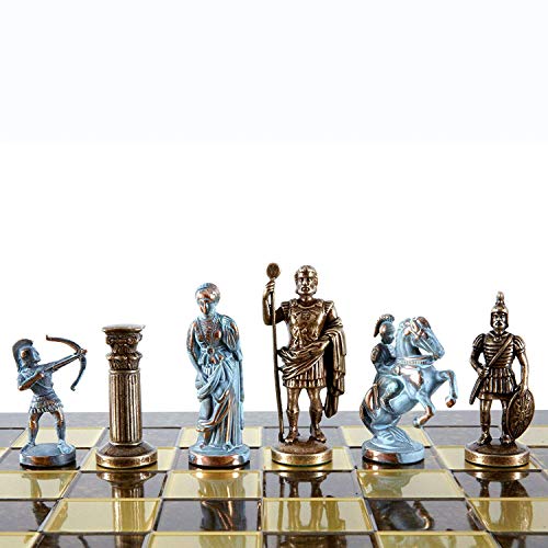 Manopoulos Archers Large Chess Set - Blue&Copper - Brown Chess Boar...