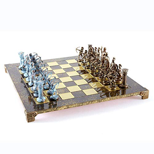 Manopoulos Archers Large Chess Set - Blue&Copper - Brown Chess Boar...