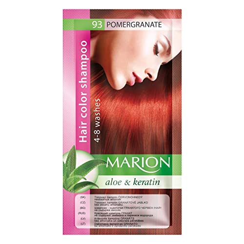 Marion Shampoo colorato per capelli in bustina, dura da 4 a 8 lavaggi, con aloe e cheratina