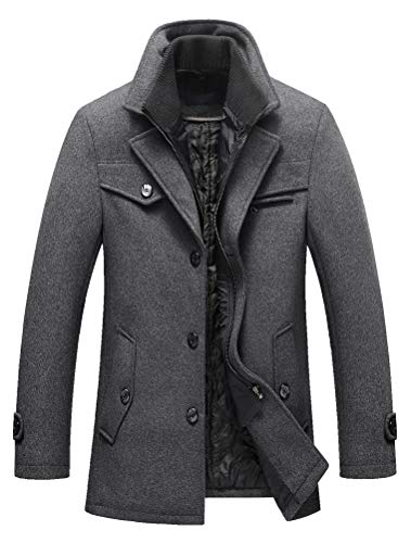 MatchLife, cappotto invernale da uomo, in lana calda, con colletto ...