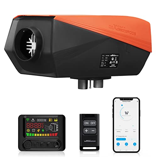 maXpeedingrods Riscaldatore Camper 5KW 12V ad Aria Diesel con Telecomando, Riscaldamento da Parcheggio (con LCD + Telecomando+ Bluetooth App controllo)