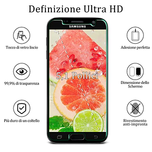 MAYtobe 4 Pezzi, Vetro Temperato per Samsung Galaxy S7 Pellicola Pr...