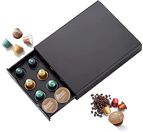 MeelioCafe Cassetto Porta Cialde Caffè, Compatibile con Nespresso, Dolce Gusto, Capacità 20 Capsule