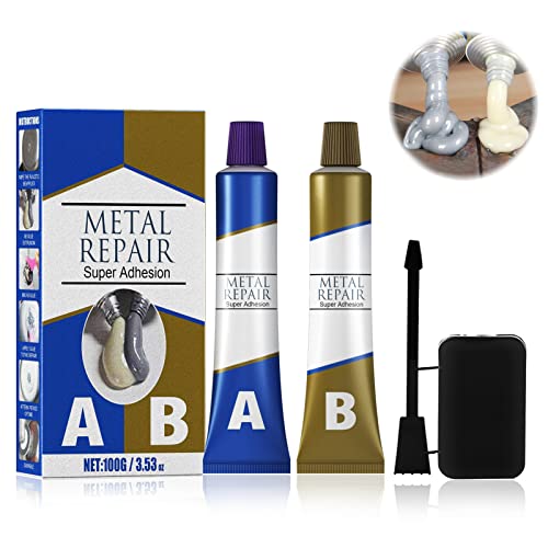 Metal Repair Paste Metal Repair Glue a&b 100G, Magic Welding Glue, Resistenza al Calore Industriale Materiali per Saldatura a Freddo Pasta per Riparazioni in Metallo Colla (50G*2)