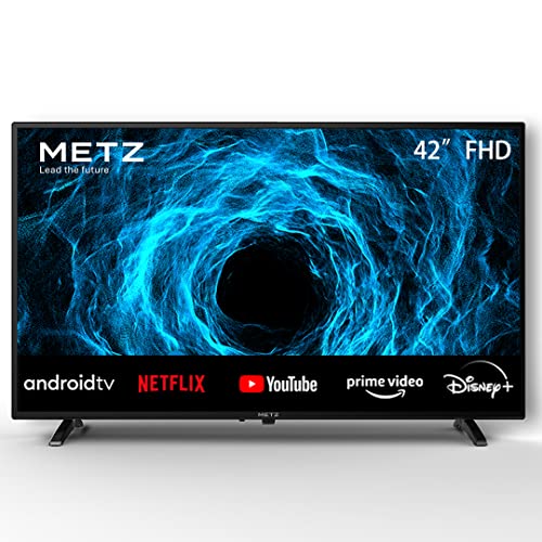 Metz Smart TV, Serie MTC6000, 42  (106 cm), LED, Full HD, Versione 2022, Wi-Fi, Android 9.0, HDMI, ARC, USB, Slot CI+, Dolby Digital, DVB-C T2 S2, HEVC MAIN10, Nero