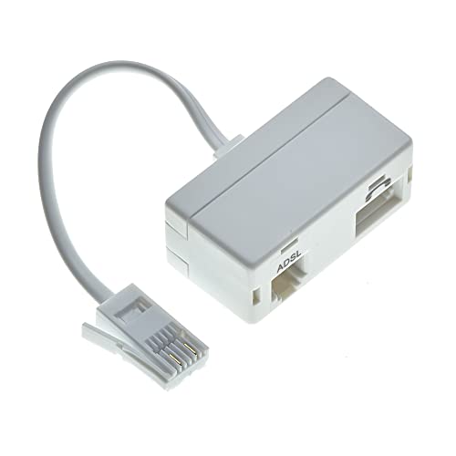 Microfiltro ADSL con piombo – Filtro sdoppiatore DSL in linea per rimuovere il rumore dalle linee telefoniche Filtro DSL in linea, un dispositivo, maschio a femmina per telefoni o fax